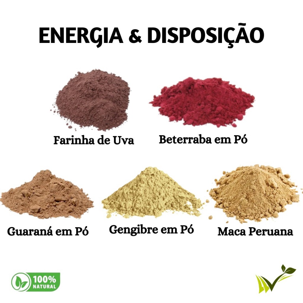 Energia e Disposição - Uva, Beterraba, Guaraná, Gengibre, Maca Peruana