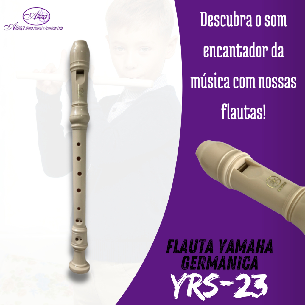 Flauta Yamaha YRS23 Germânica Doce Soprano Acompanha Capa Original