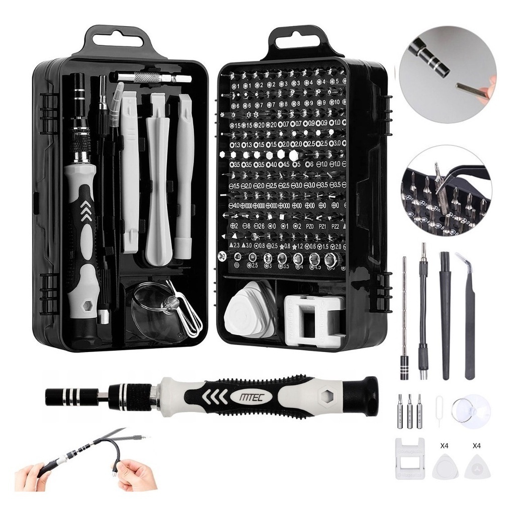 Imagem Kit Ferramentas 115 Peças Jogo Mini Chaves Precisão Multiuso Celular Notebook Tablet