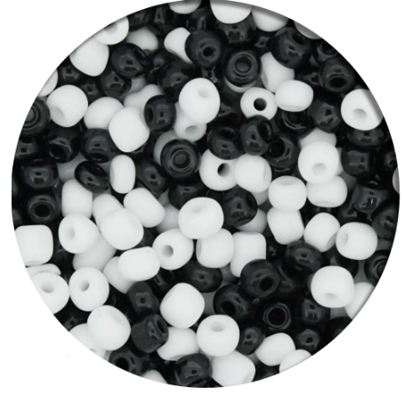MIÇANGA 1.000 UNIDADES - 100 G - MIX PRETA E BRANCA 6/0 - 4 mm BIJUTERIA E ARTESANATO. em Oferta na Shopee