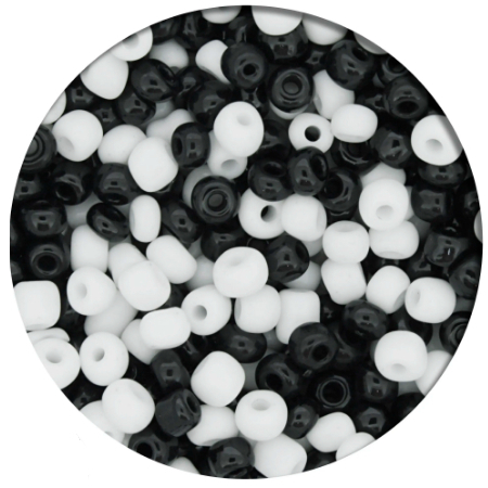 Miçanga de Vidro 400 unidades Preto e Branco Mix-  4mm Bijuteria e Artesanato. em Oferta na Shopee