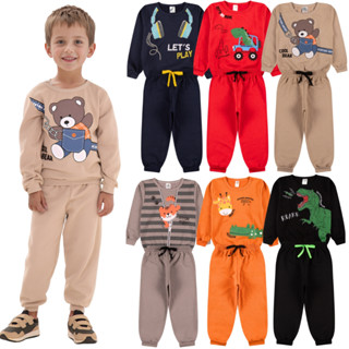 Kit Sortido 6 Peças de Roupas Masculino Infantil Inverno – 3 blusas casacos + 3 calças de ...