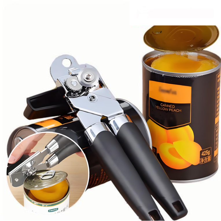 Abridor Lata Garrafa Manivela Profissional Inox Sem Rebarba Tipo Modelo Americano Aço Inox...