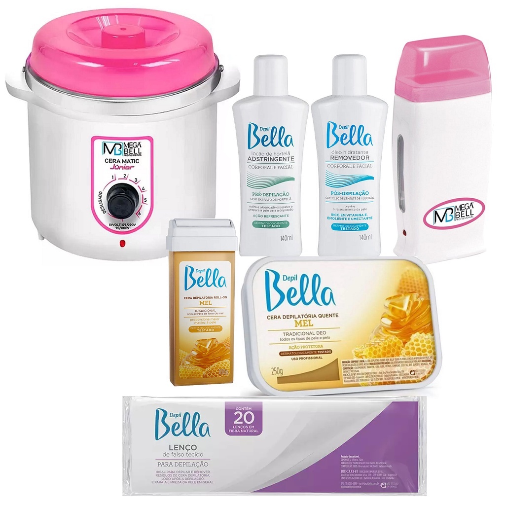 Kit Para Depilação Com Cera Quente Rolon E Termocera 400g s/refil aluminio em Oferta na Shopee