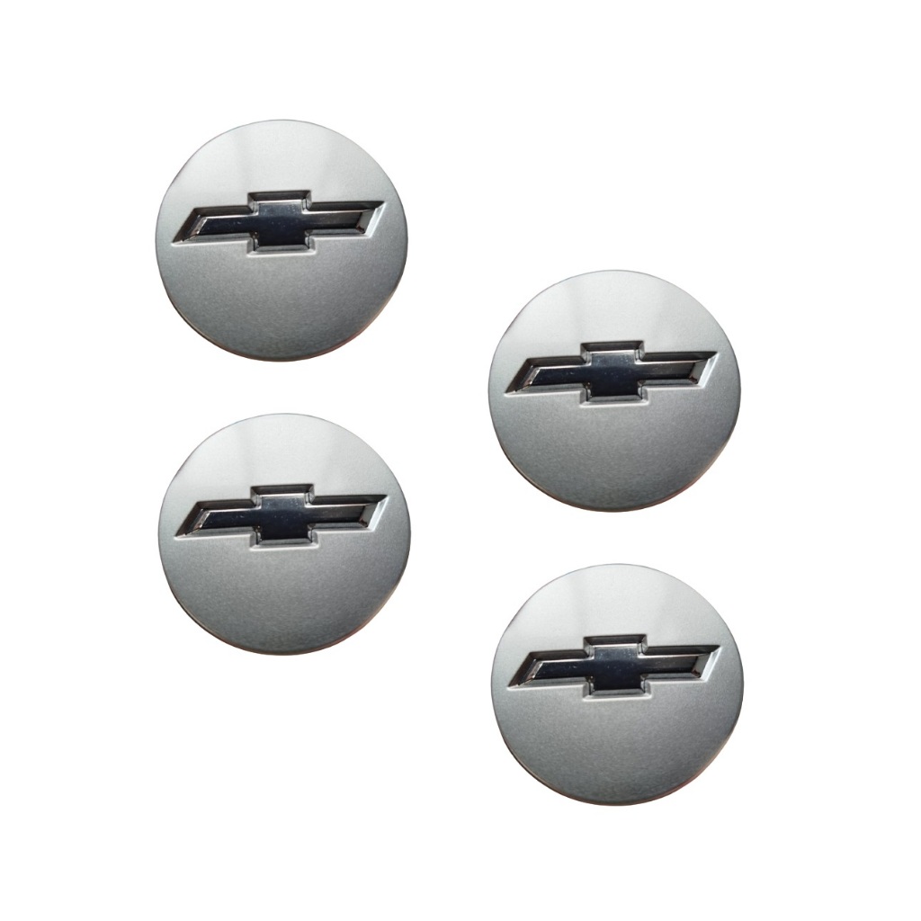 Kit 4 Calotinhas Tampa Roda Gm Vectra Gtx Aro 17 58mm Cinza Logo Preto