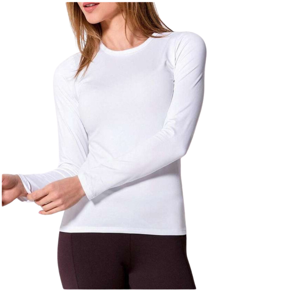 Camisa Feminina Proteção Solar Uv Camiseta Segunda Pele Térmica moda inverno Ciclismo Esporte