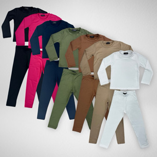 Conjunto Roupa Térmica Peluciada Blusa e Calça Segunda Pele Infantil Juvenil Unissex Taman...