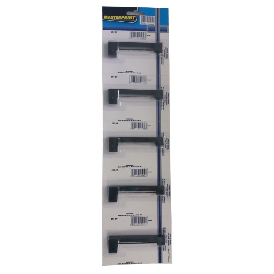 Fita para Impressoras Epson ERC 22 HX 20-40 - MT 160 180 182 ERC 09 Preta (5 Unidades) - Masterprint