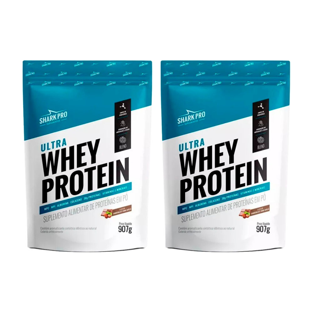 2x Ultra Whey Protein (Refil) - 907g cada - Shark Pro - Health