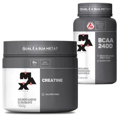 Creatina Monohidratada 100% Pura 150g + Bcaa 2400 100 Cápsulas - Max Titanium