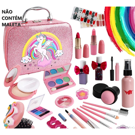 Kit de Maquiagem e Acessórios Infantil 10 Itens Princesa