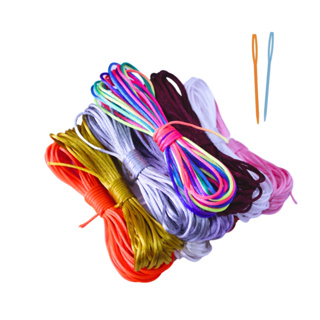 Fio de Cetim 1 Milímetro 50 Metros 10 Cores Diferentes + Agulha Plástica em Oferta na Shopee