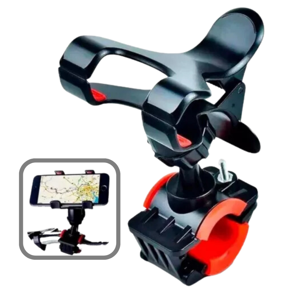 Suporte de Celular P/ Guidão De Moto Bicicleta GPS Universal Garra P/ Moto Entregador Motoqueiro