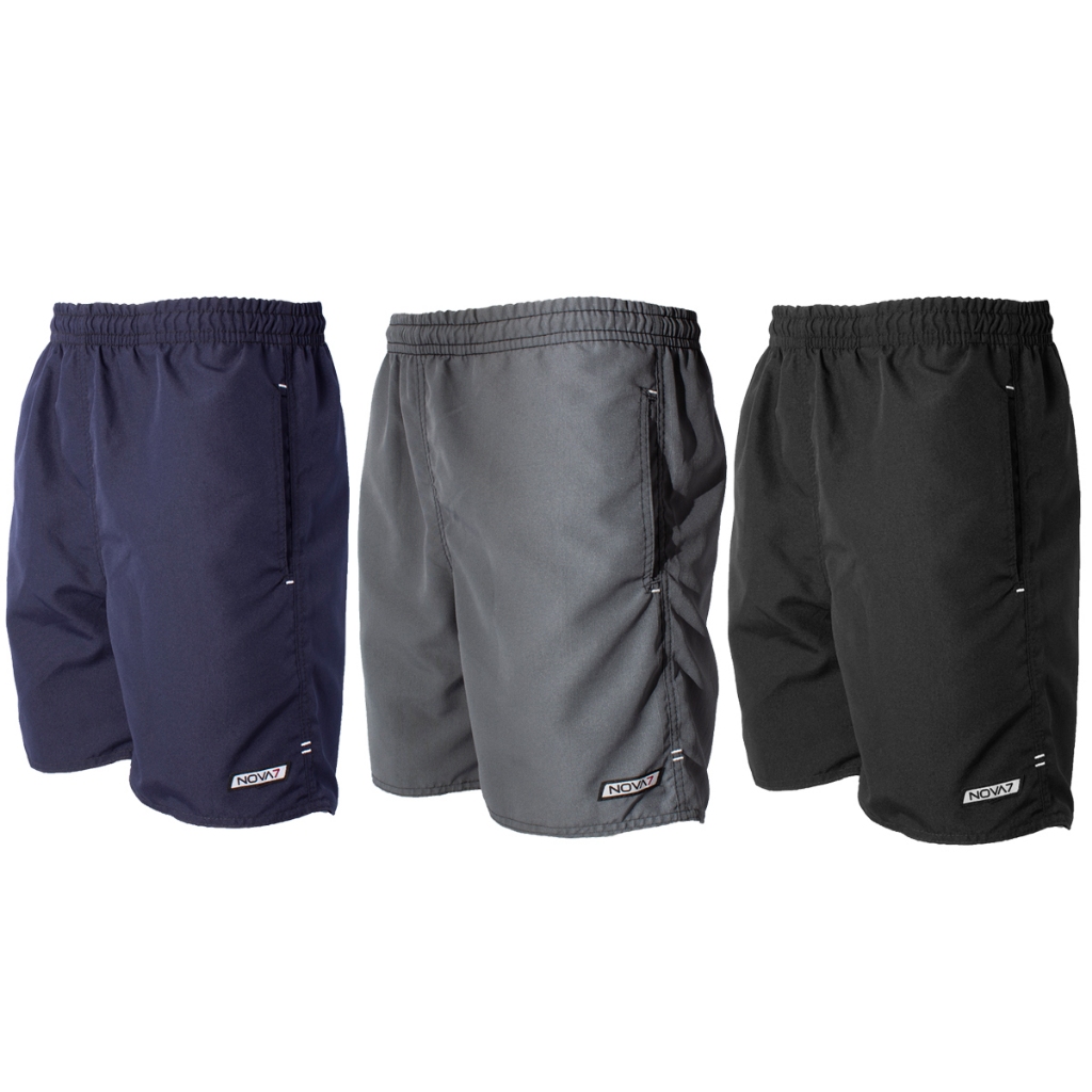 Kit 3 Short Tactel Masculino 3 Bolsos Elástico Cordão Liso Academia Bermuda Calção Musculação Calção