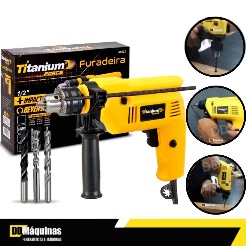 Furadeira de Impacto 1/2 110 Volts - Titanium