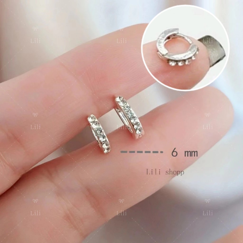 Kit 12 Pares Brinco MINI Argola De Cartilagem de zirconia