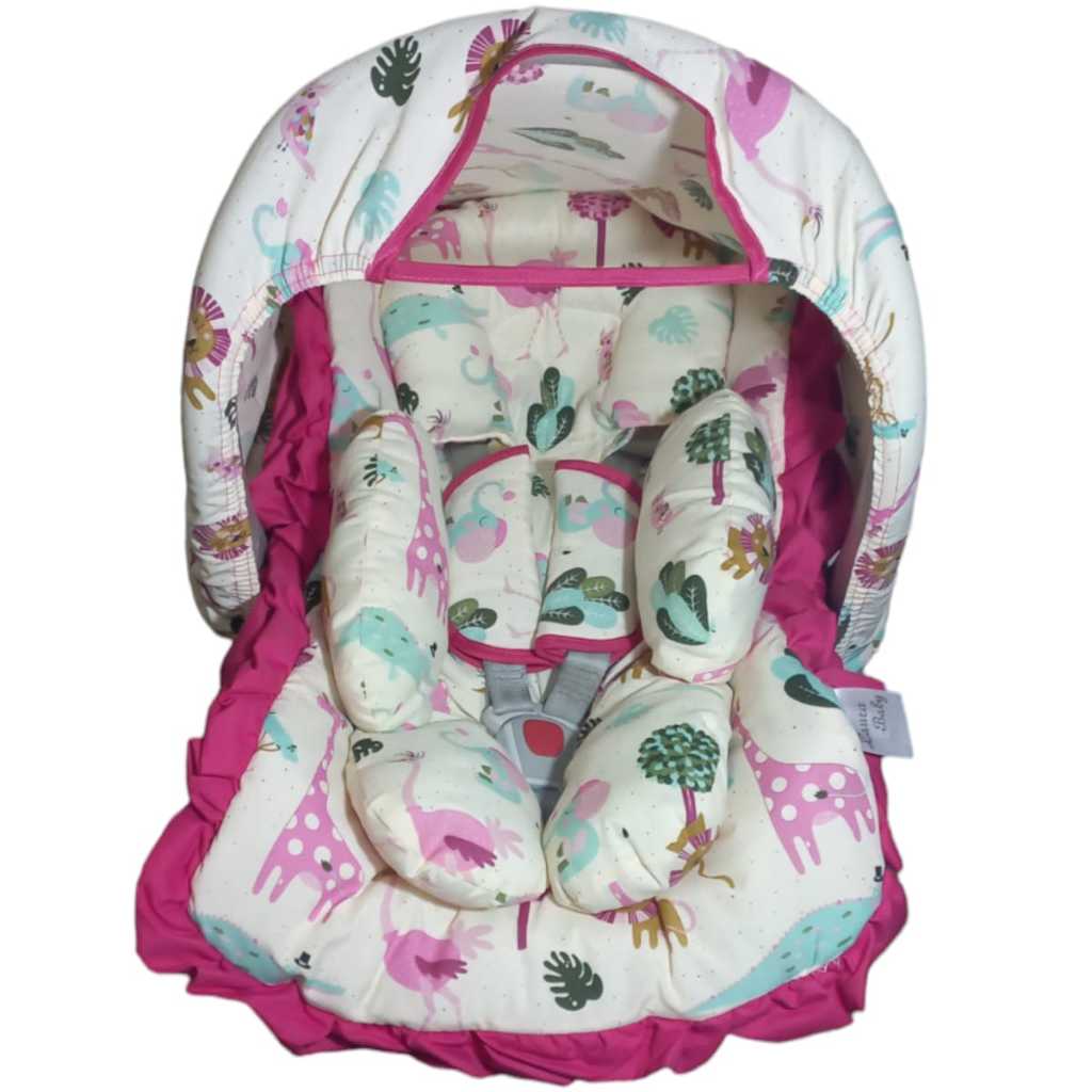 Kit 5 Peças Capa Bebê Conforto Menino Menina Capota protetora Protetores de Cinto Apoio Redutor Tecido Algodão Varias