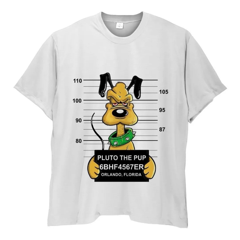 Camiseta Pluto Procurado Preso Estampa Desenho Camisa Unisex