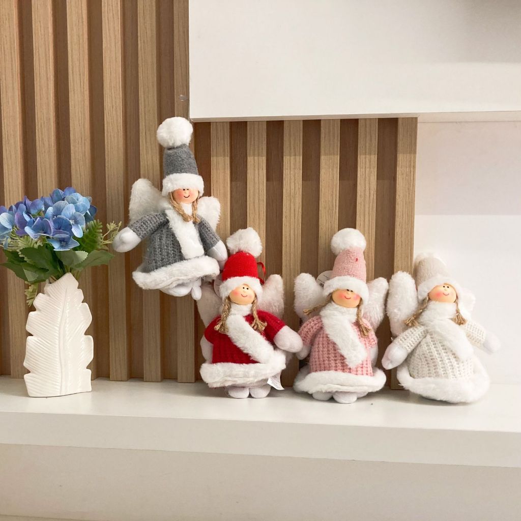 Enfeite natal anjo pendente fada pingente de pelúcia boneca para decoração vm 22cm