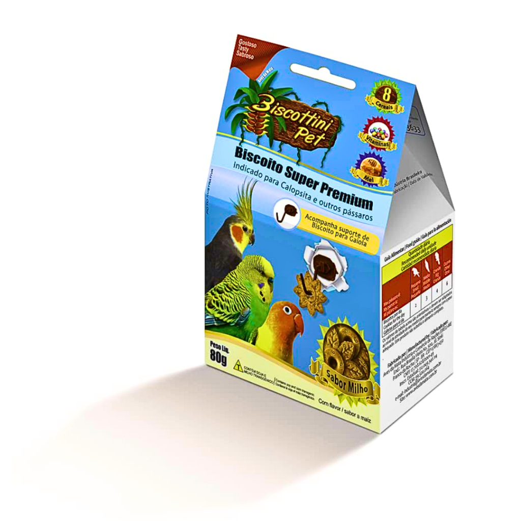 Biscoito para Calopsitas Biscottini 80g Aves da Mata
