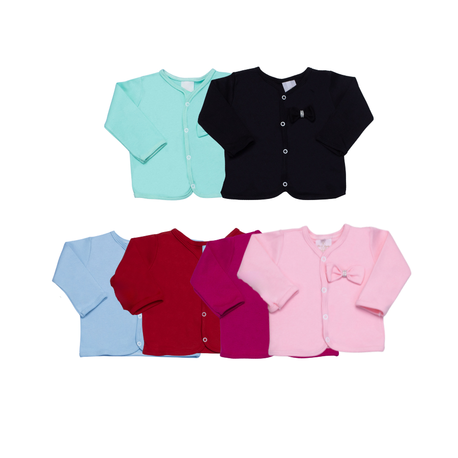 Casaquinho para Bebê Menina Inverno/Meia Estação Detalhe Lacinho P ao G - Casaco Infantil