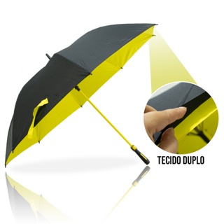 Guarda Chuva Automático Grande Tecido Duplo Hastes de Fibra de Vidro Reforçado Contra Vento Guarda Chuva Portaria em Oferta na Shopee