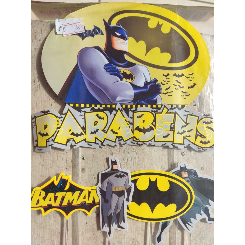Topo de bolo batman festa aniversário topper infantil
