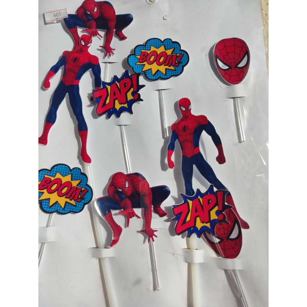 Topo de bolo homem aranha spider men infantil topper aniversário