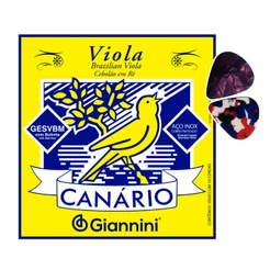 Encordoamento Cordas para Viola Caipira Canário Giannini GESVBM Ré+ 2 Palhetas