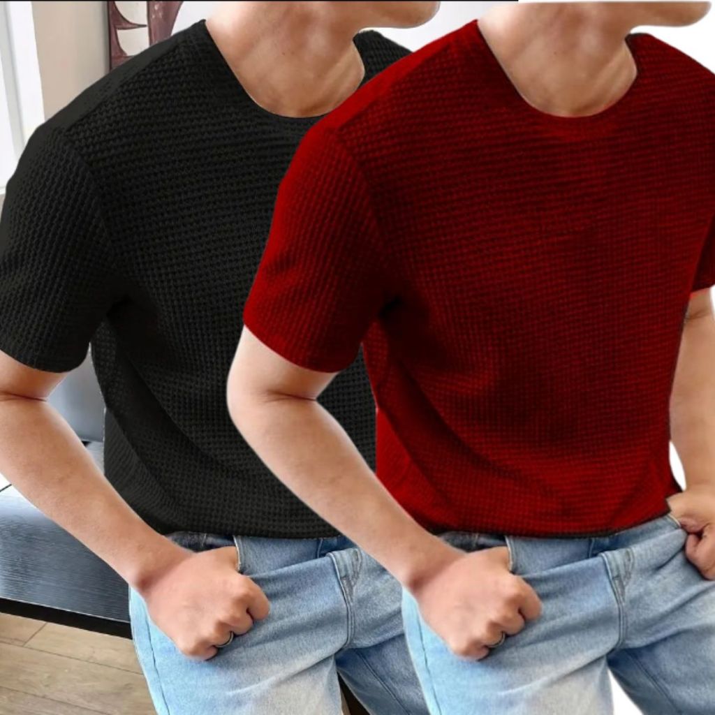 Kit 2 Camiseta básica lisa Casual Texturizada Confortável Malha Premium. em Oferta na Shopee