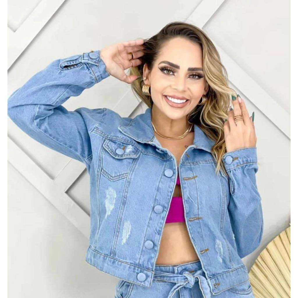 Jaqueta Jeans Feminina Manga Comprida Varias Modelos