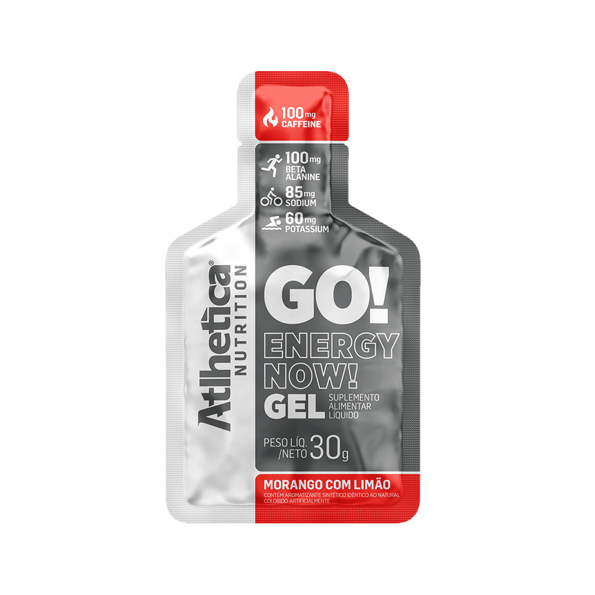 GO! ENERGY NOW GEL - MORANGO COM LIMÃO - ATLHETICA NUTRITION