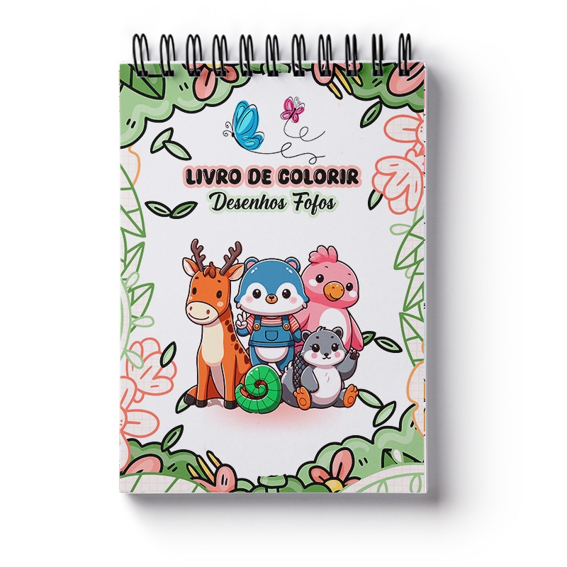 Livro de Colorir Desenho Fofos Anti estress, Facil de Colorir, Caderno de Colorir.