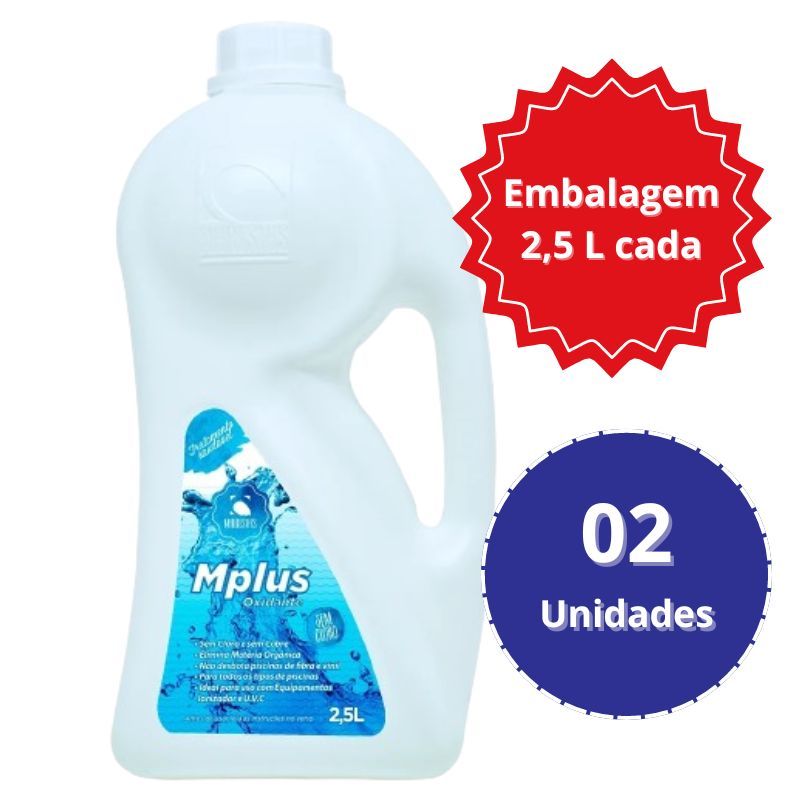 02x MPlus Oxidante 2,5L Maresias Tratamento Sem Cloro para Piscina Spa Ofurô e Banheira