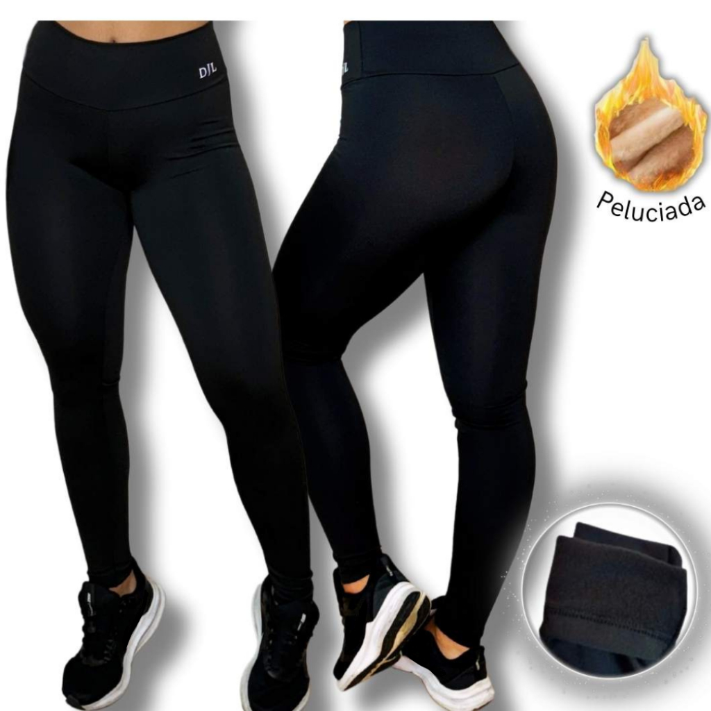 Legging Flanelada Grossa Calça Leg Peluciada Forrada Por Dentro Costura Reforçada Calça Térmica djl