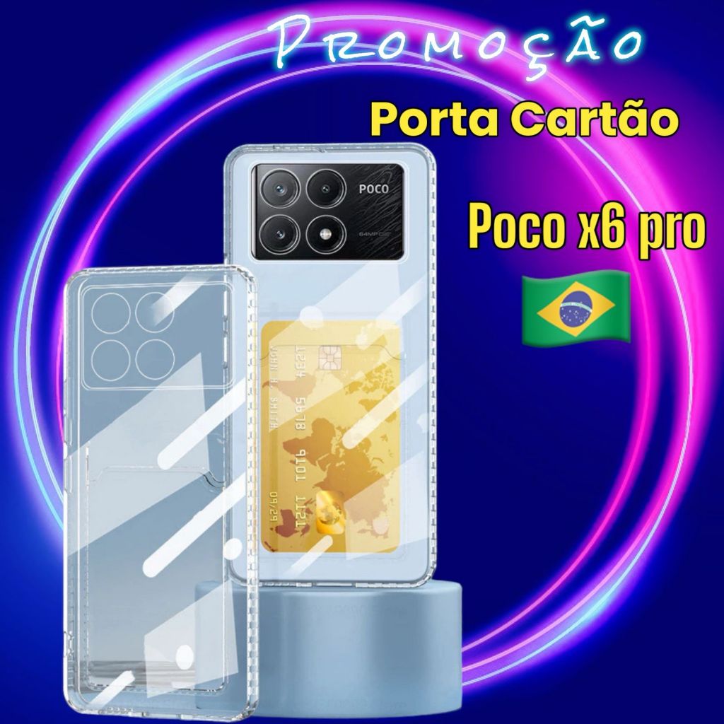 Capa Anti Impacto Porta Cartão Para Xiaomi Poco X6 Pro 5G -- Capinha Case Máxima Proteção