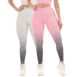 Kit 2 Legging Feminina Degradê Cintura Alta Academia Fitness em Oferta na Shopee