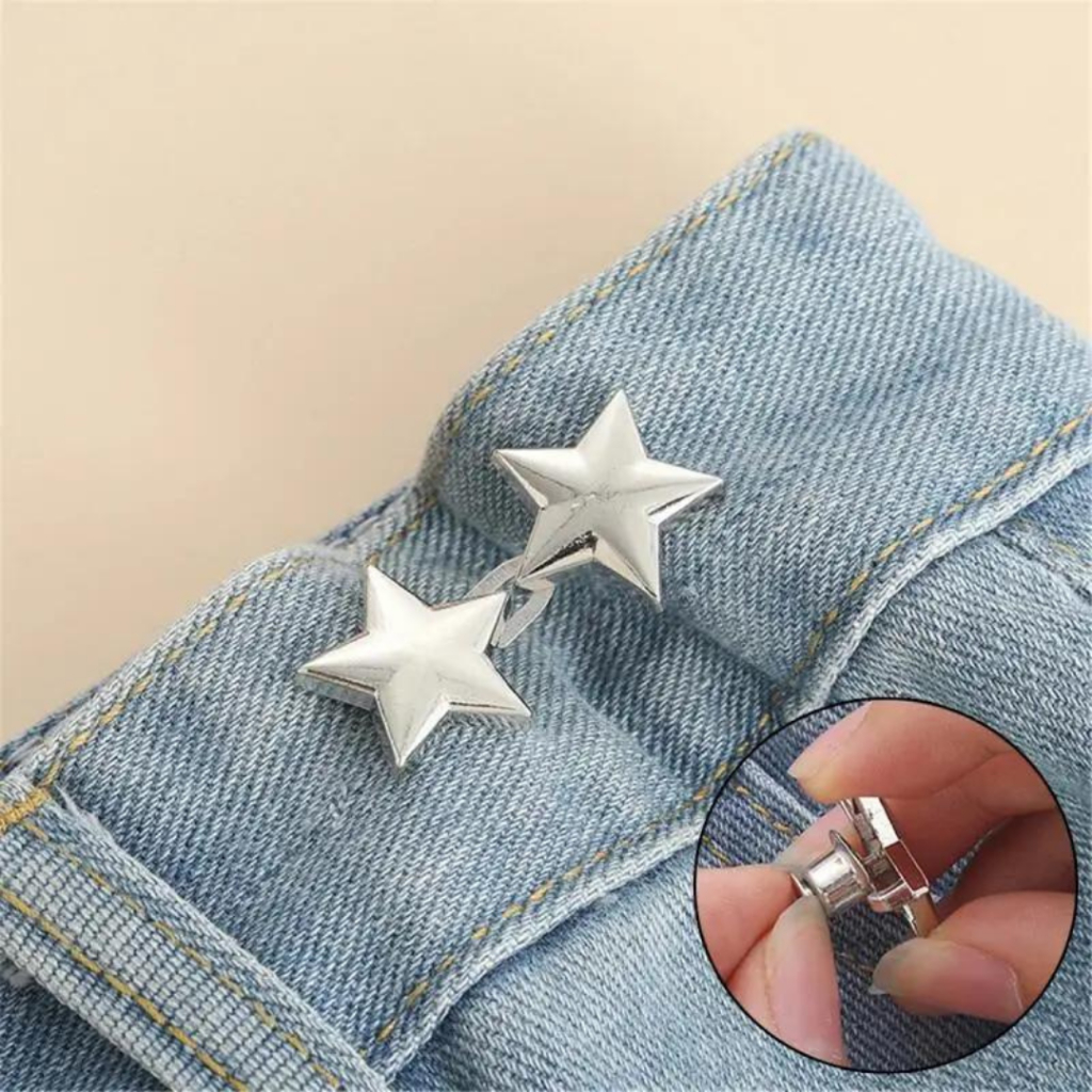 Botões De estrela ajustável para jeans, fecho de botão,Prisilha de Calça,Fixação De Cintura em Oferta na Shopee