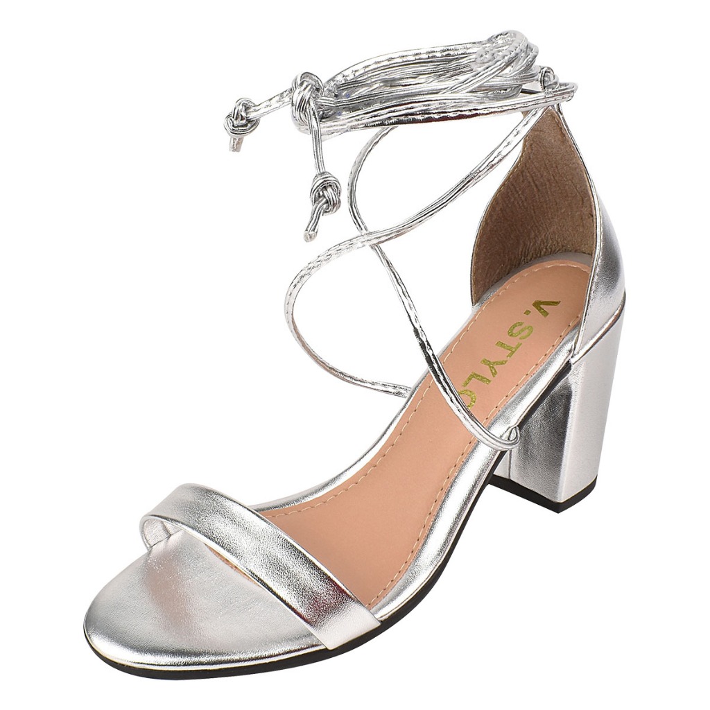 Sandalia Salto Alto Tira Tradicional Amarração