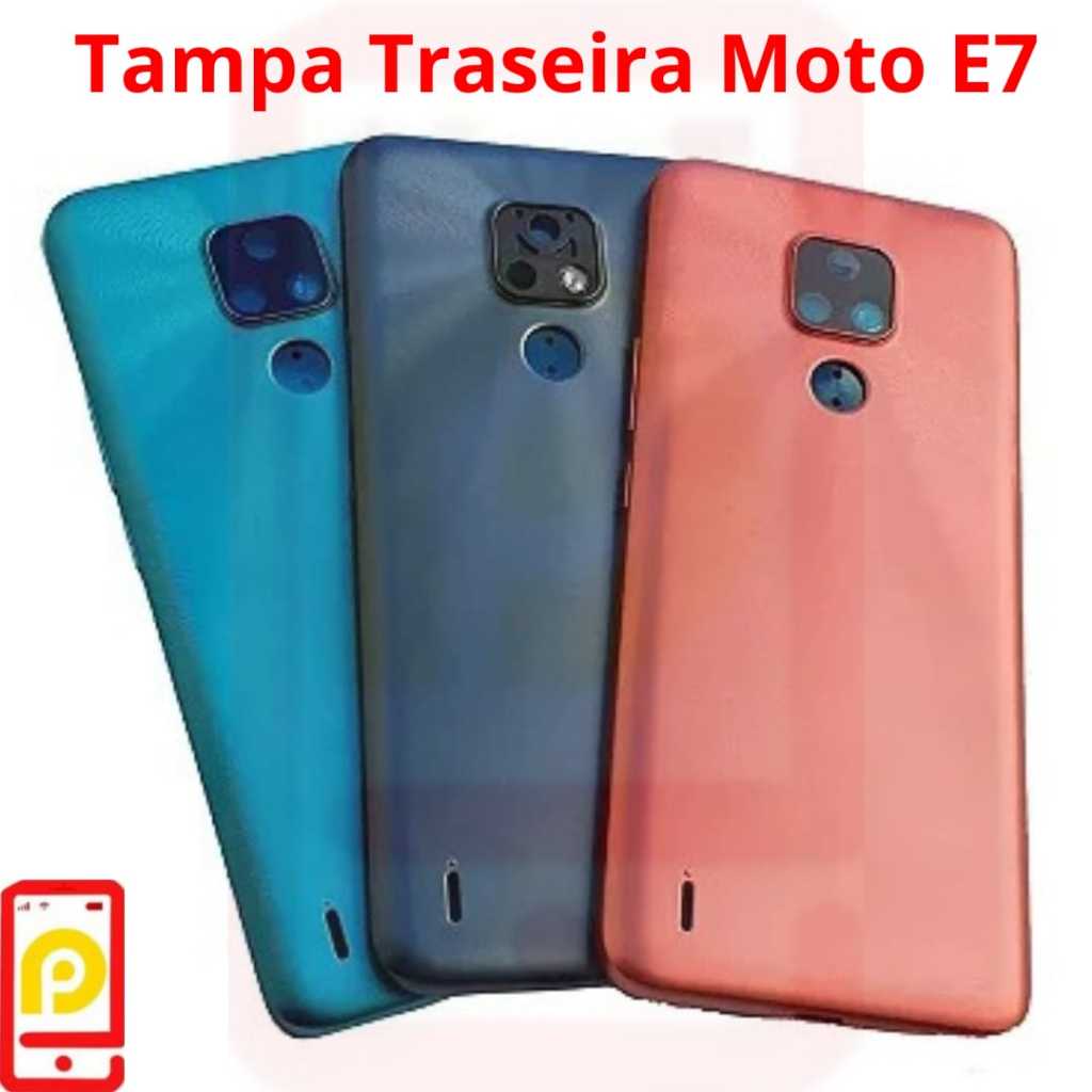Tampa Traseira De Plastico Moto E7 XT-2095 Com Botões Externos Power e Volume Aqui_Tem _Tudo em Oferta na Shopee