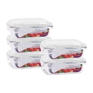 Kit 5 Potes de Vidro 640 ml Hermético Marmita Fit com Tampa 4 Travas em Oferta na Shopee