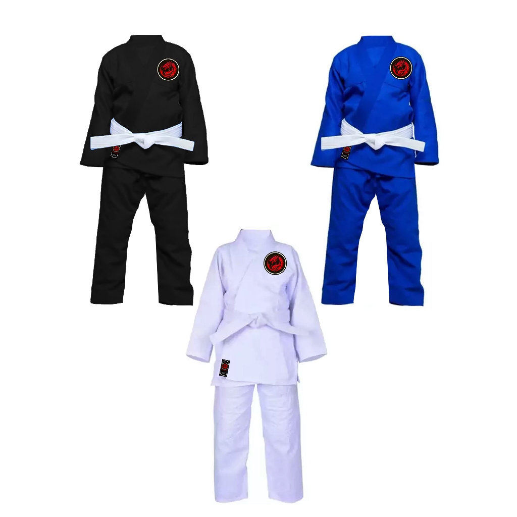 Kimono Jiu Jitsu/Judo Infantil Trançado Preto RedDragon