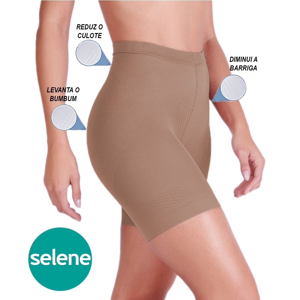 Shorts Cinta Modeladora Compressão Bermuda Selene 9815 em Oferta na Shopee