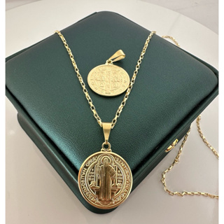 CORRENTE CORDÃO MOEDA  PINGENTE SÃO BENTO em Oferta na Shopee