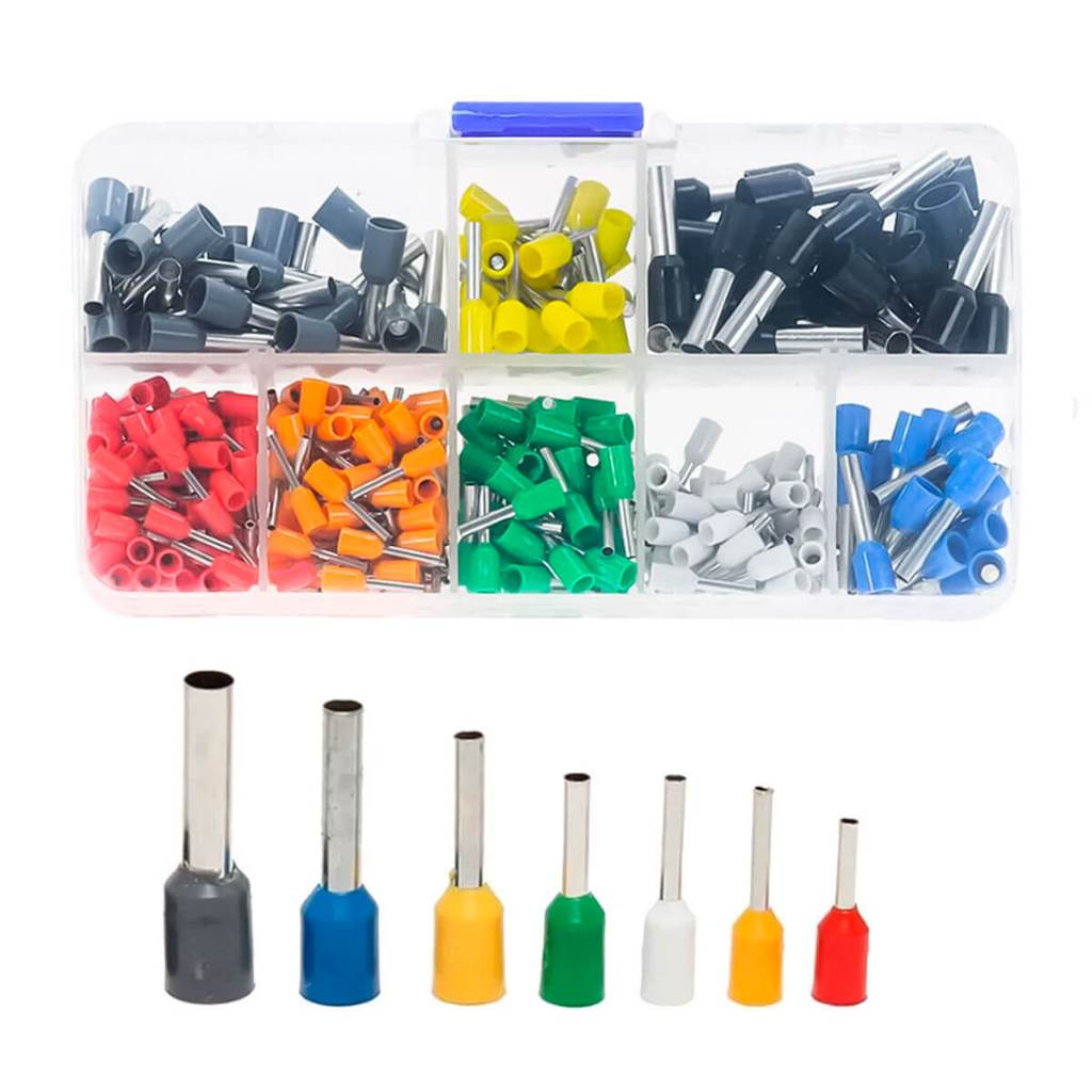 Kit Conector Friso de Terminal Tubular Ilhós (Estojo com 400 Unidades) Terminal Isolante De Cordão Isolado