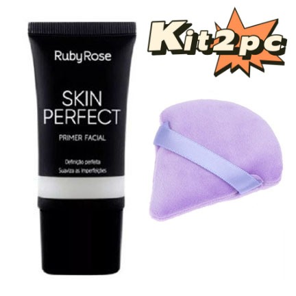 Primer Facial Ruby Rose Skin Perfect HB-8086+1 PC esponjas de maquiagem(COR aleatório