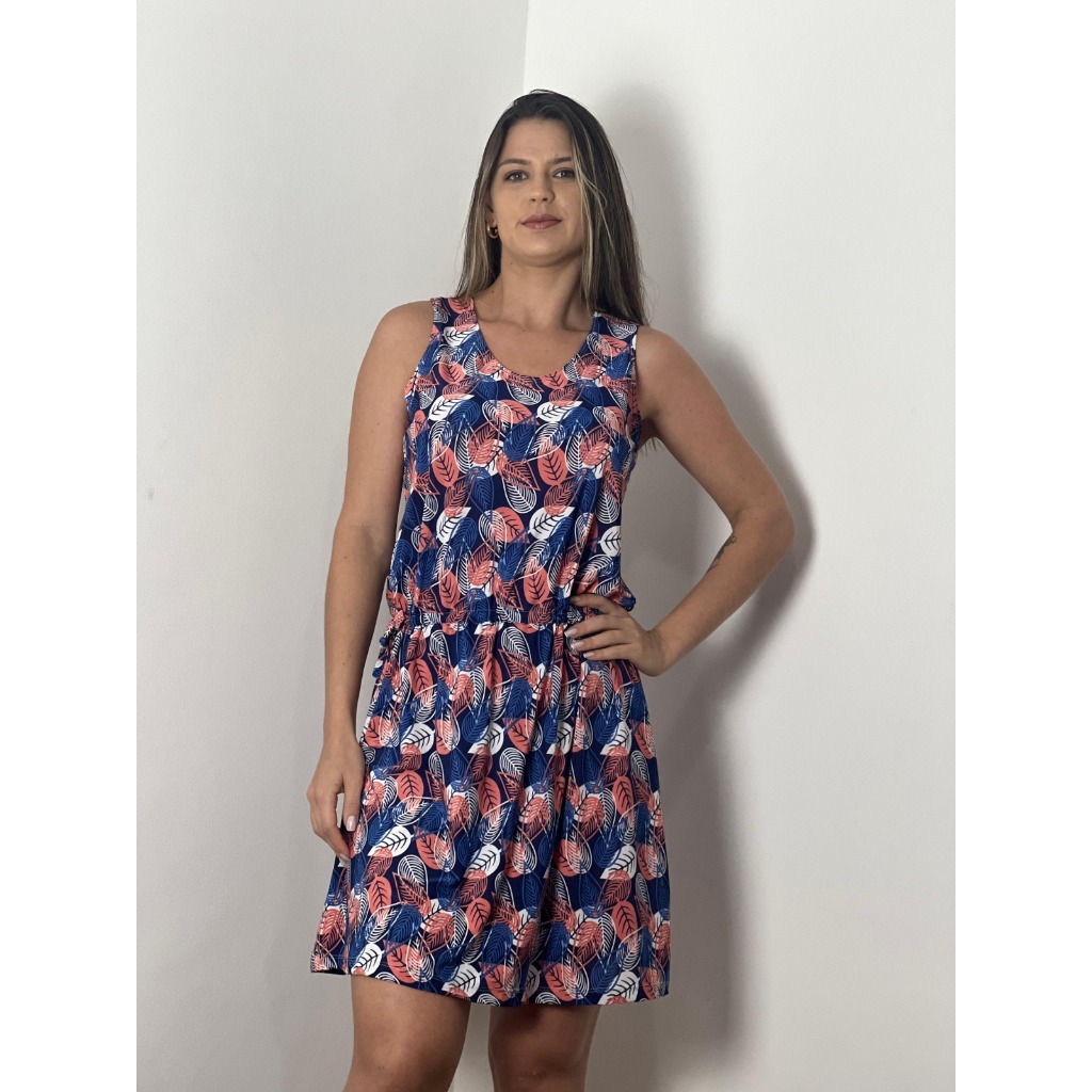 Vestido Regata Com Cordinha Na Cintura Ligante Malha Fria em Oferta na Shopee