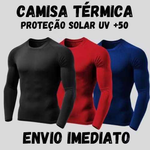 Kit Com 3 Camisas Térmicas Proteção Solar UV 50+ Unissex