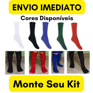 Meia Meião de Futebol Esportivo Longo Comprido Infantil/juvenil Tamanho 24 a 36