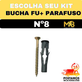 Escolha 50 Á 250UN Bucha FU Baiana com Parafuso 8mm /Buchas 8  para Tijolo Furado Oco Vazado Bucha P/ Bloco em Oferta na Shopee